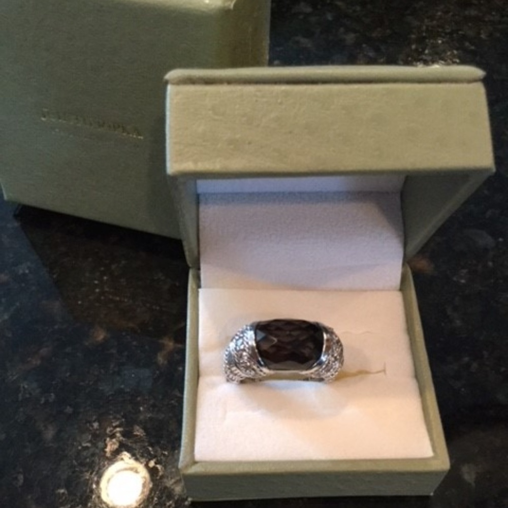 Judith Ripka Smokey Quartz & Diamondique Ring